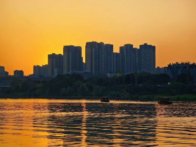 湖畔夕照